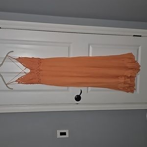 Pretty Peach Free People Laced Dress